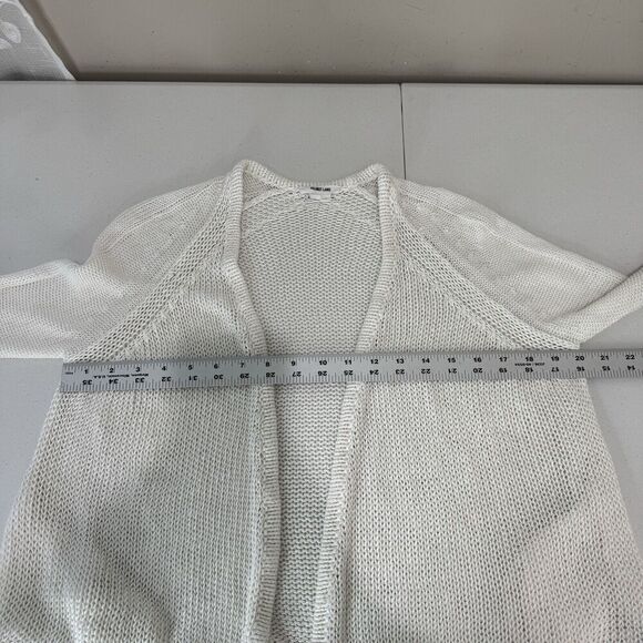 Helmut Lang Womens Sweater Small White 100% Linen Crochet Open Cardigan Beachy - Picture 3 of 10